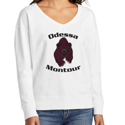 OMCS - Women's Beach Wash ® Garment Dyed V Neck Sweatshirt Thumbnail