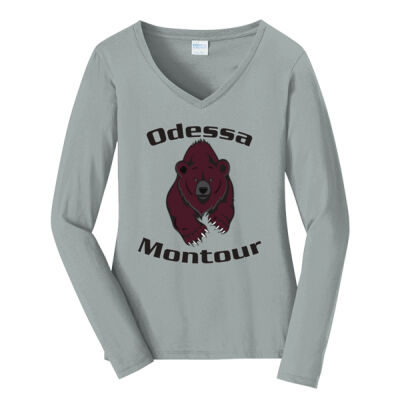 OMCS - Ladies Long Sleeve Fan Favorite V Neck Tee Thumbnail